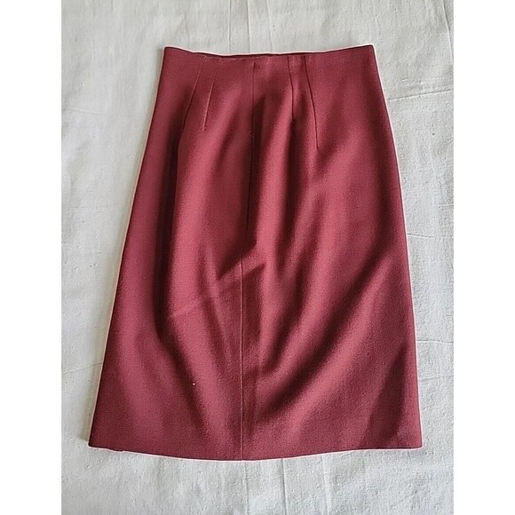 Jones New York Skirt 4 Pencil 26x23 Knee Wool Rust Brown Lined Preppy USA VTG - Picture 1 of 10